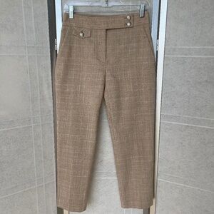 NWT Veronica Beard Khaki Plaid Renzo Pants sz 2